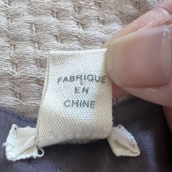 Anthropologie Tiny Blouse Women Medium Purple Black Velvet Burnout Silk Flaw - Picture 11 of 16